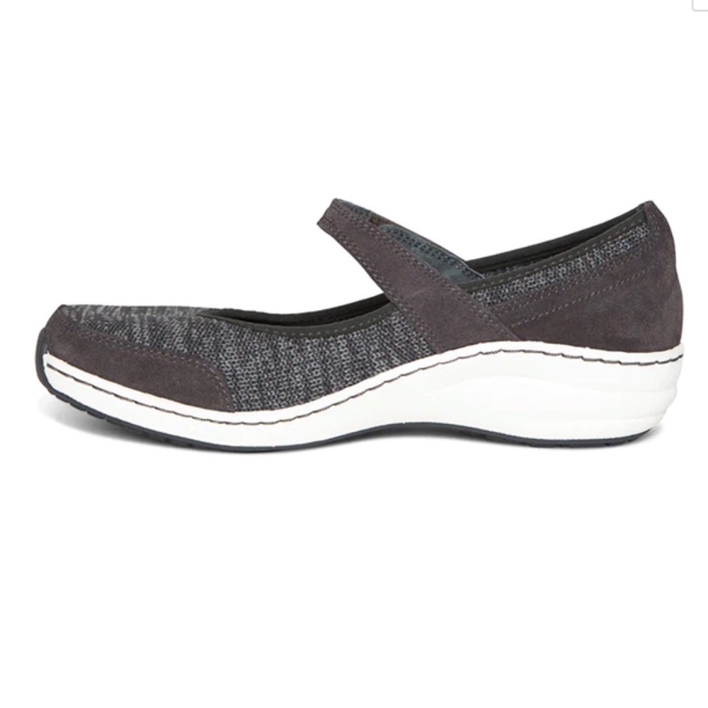 Aetrex Mina Mary Jane Shoes Charcoal Gray Orthotic Slip Resistant Size 6-6.5 - Picture 3 of 12